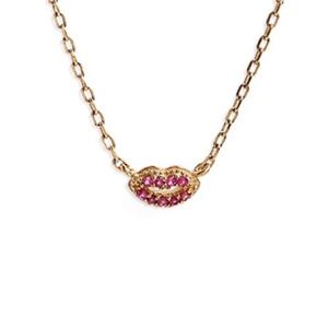 Marc Jacobs Lips Pendant Necklace In Gold